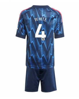 Billige Fotballdrakt Arsenal Ben White #4 Replika Bortedraktsett Barn 2025-26 Kortermet (med bukser)